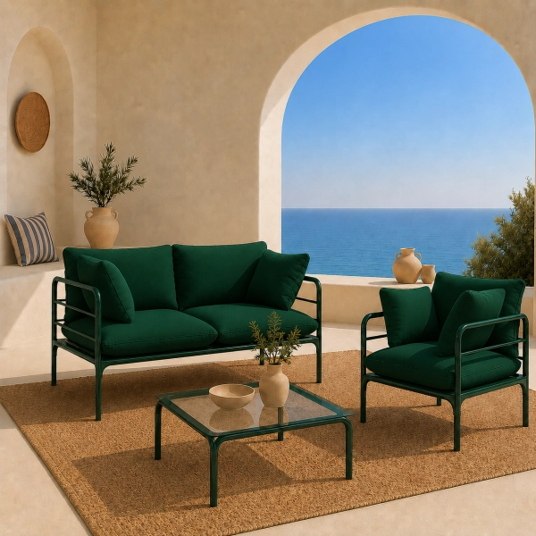 Zestaw Wypoczynkowy Ogrodowy BELLANTI Venezia Deep Emerald 3os.